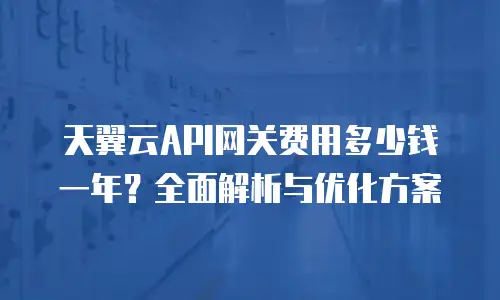 天翼云API网关费用多少钱一年？全面解析与优化方案
