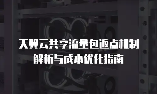 天翼云共享流量包返点机制解析与成本优化指南