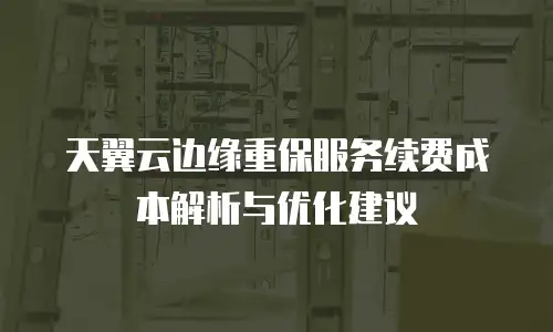 天翼云边缘重保服务续费成本解析与优化建议
