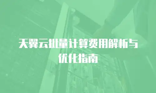 天翼云批量计算费用解析与优化指南