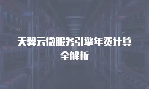 天翼云微服务引擎年费计算全解析