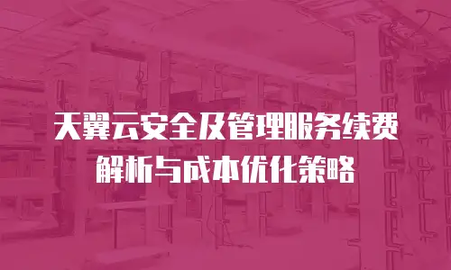 天翼云安全及管理服务续费解析与成本优化策略