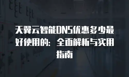 天翼云智能DNS优惠多少最好使用的：全面解析与实用指南