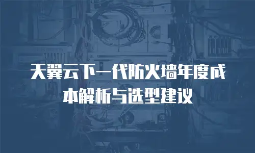 天翼云下一代防火墙年度成本解析与选型建议