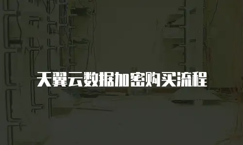 天翼云数据加密购买流程