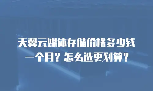 天翼云媒体存储价格多少钱一个月？怎么选更划算？