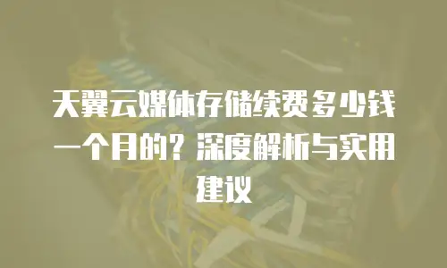 天翼云媒体存储续费多少钱一个月的？深度解析与实用建议