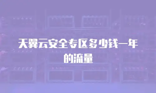 天翼云安全专区多少钱一年的流量