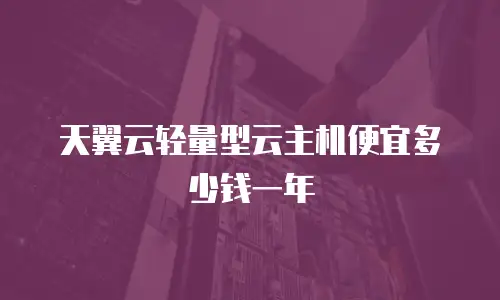 天翼云轻量型云主机便宜多少钱一年