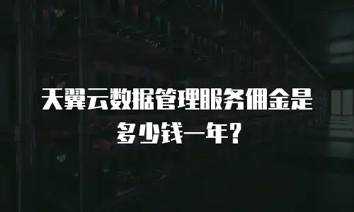 天翼云数据管理服务佣金是多少钱一年？
