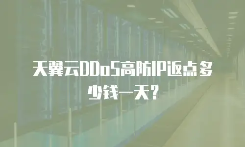 天翼云DDoS高防IP返点多少钱一天？