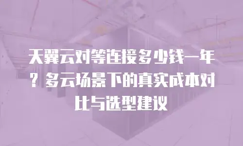 天翼云对等连接多少钱一年？多云场景下的真实成本对比与选型建议
