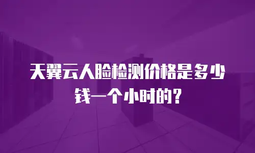 天翼云人脸检测价格是多少钱一个小时的？