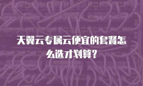 天翼云专属云便宜的套餐怎么选才划算？