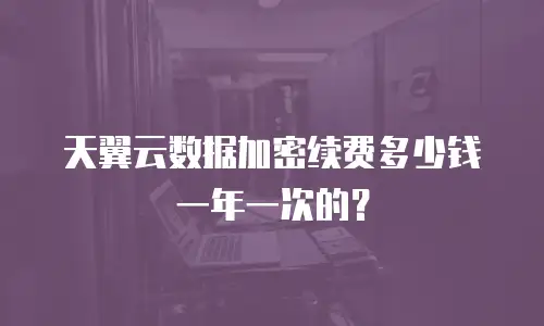 天翼云数据加密续费多少钱一年一次的？
