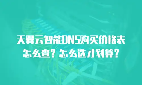 天翼云智能DNS购买价格表怎么查？怎么选才划算？