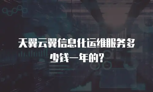 天翼云翼信息化运维服务多少钱一年的？