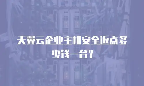 天翼云企业主机安全返点多少钱一台？