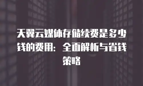 天翼云媒体存储续费是多少钱的费用：全面解析与省钱策略