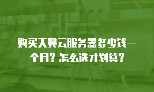购买天翼云服务器多少钱一个月？怎么选才划算？