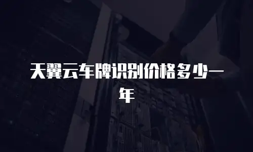 天翼云车牌识别价格多少一年