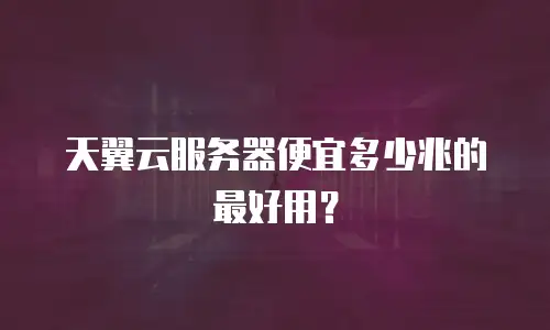 天翼云服务器便宜多少兆的最好用？