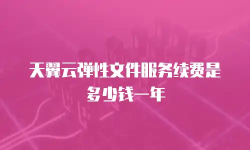 天翼云弹性文件服务续费是多少钱一年