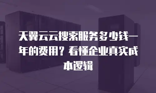 天翼云云搜索服务多少钱一年的费用？看懂企业真实成本逻辑
