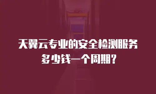 天翼云专业的安全检测服务多少钱一个周期？