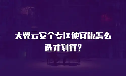 天翼云安全专区便宜版怎么选才划算？