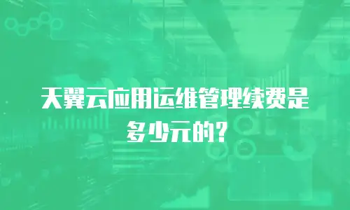 天翼云应用运维管理续费是多少元的？