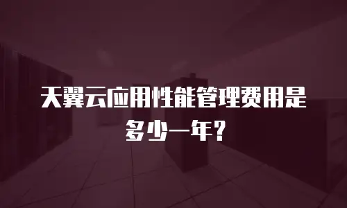 天翼云应用性能管理费用是多少一年？
