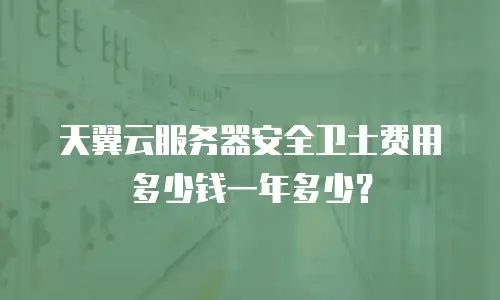 天翼云服务器安全卫士费用多少钱一年多少？