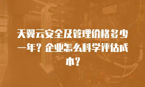 天翼云安全及管理价格多少一年？企业怎么科学评估成本？