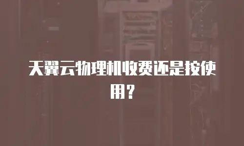 天翼云物理机收费还是按使用？