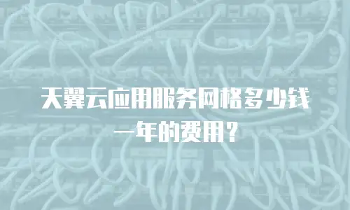 天翼云应用服务网格多少钱一年的费用？