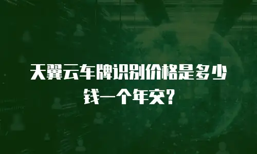 天翼云车牌识别价格是多少钱一个年交？