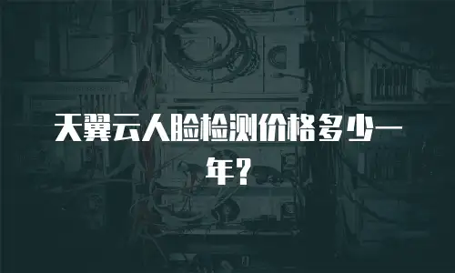 天翼云人脸检测价格多少一年？