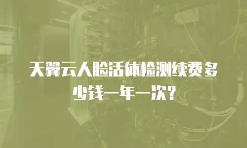 天翼云人脸活体检测续费多少钱一年一次？