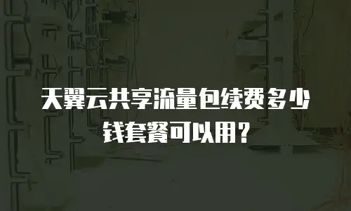 天翼云共享流量包续费多少钱套餐可以用？