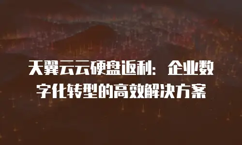 天翼云云硬盘返利：企业数字化转型的高效解决方案