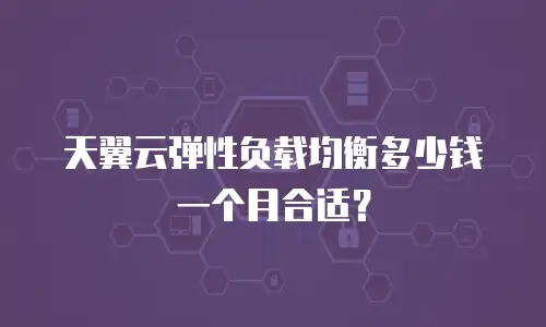 天翼云弹性负载均衡多少钱一个月合适？