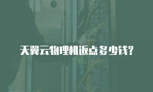 天翼云物理机返点多少钱？