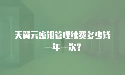 天翼云密钥管理续费多少钱一年一次？