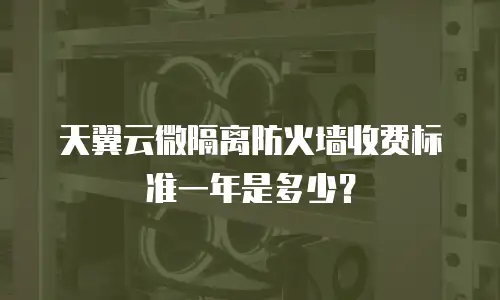 天翼云微隔离防火墙收费标准一年是多少？