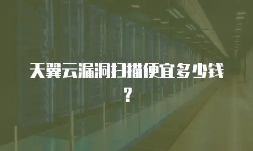 天翼云漏洞扫描便宜多少钱？