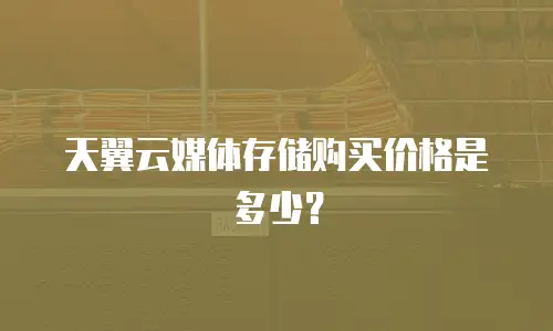 天翼云媒体存储购买价格是多少？