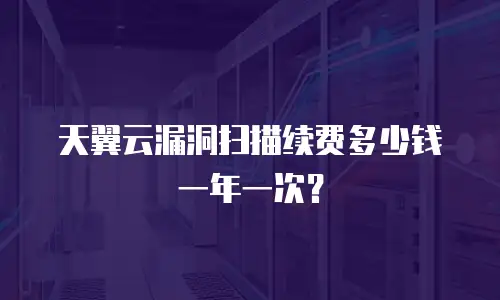天翼云漏洞扫描续费多少钱一年一次？