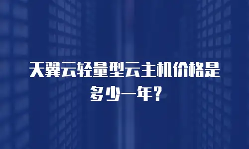 天翼云轻量型云主机价格是多少一年？