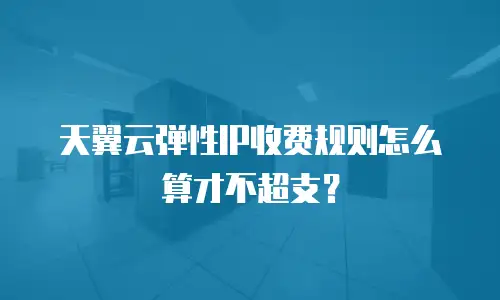 天翼云弹性IP收费规则怎么算才不超支？